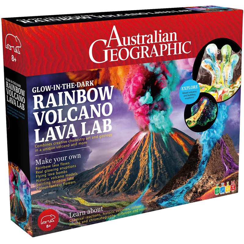 Australian Geographic Glow-In-The-Dark Rainbow Volcano Lava Lab